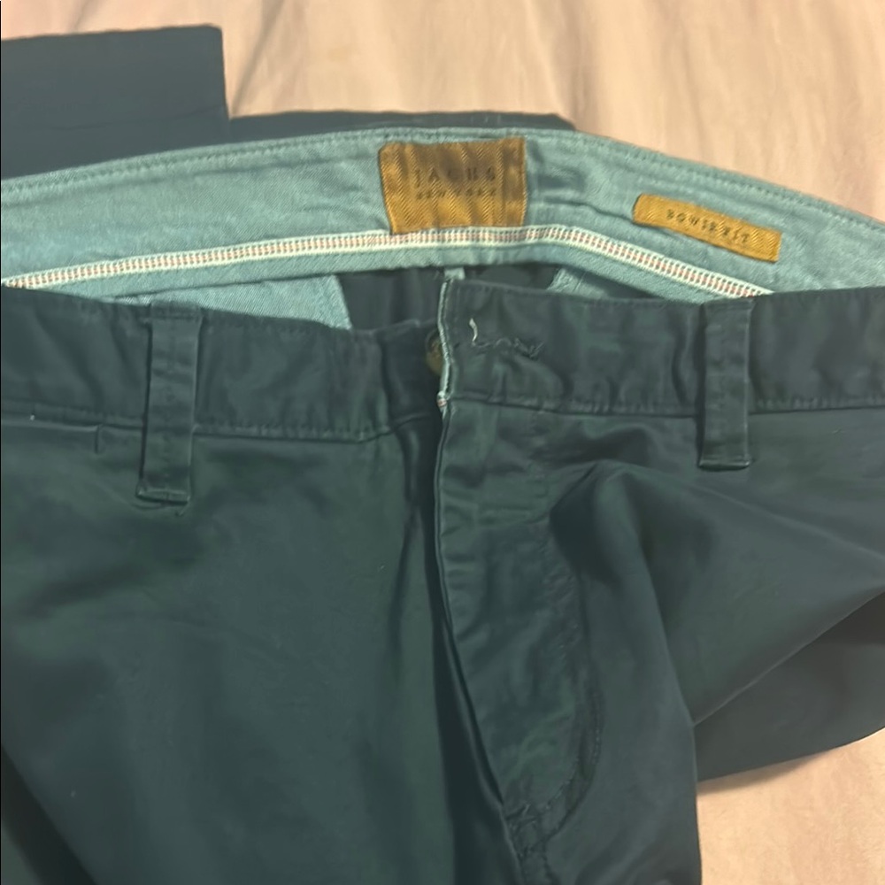 Jachs Navy Chinos Flat Front Cotton Blend